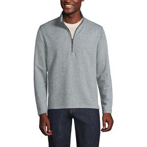Lands End Men's Bedford Rib Quarter Zip Pullover Sweater (Gray) NWT